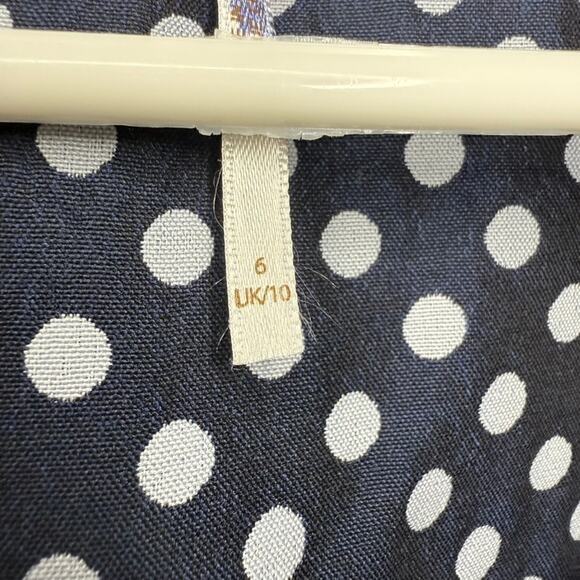 Free People Revolve Puff Sleeve Blouse Cropped Polka Dot Blue Women 6 - Picture 4 of 8